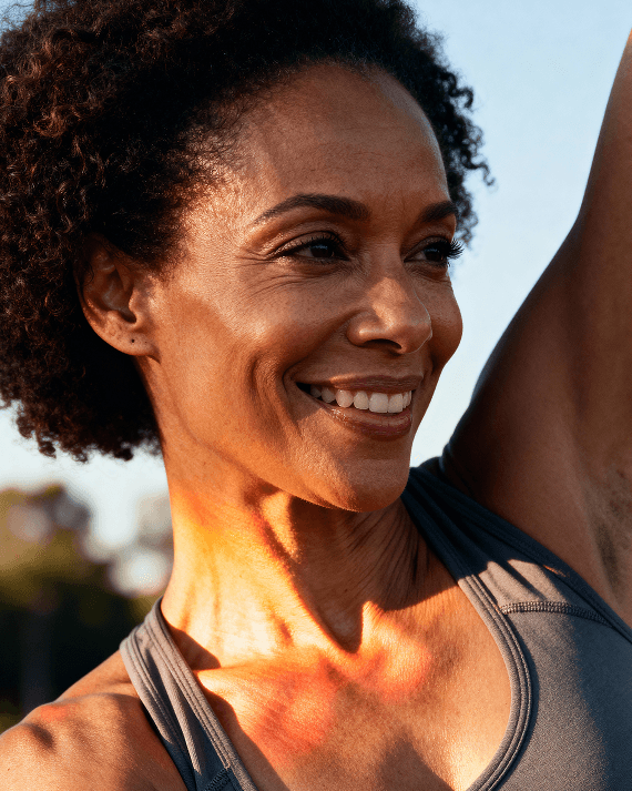 A person training outdoors in the morning